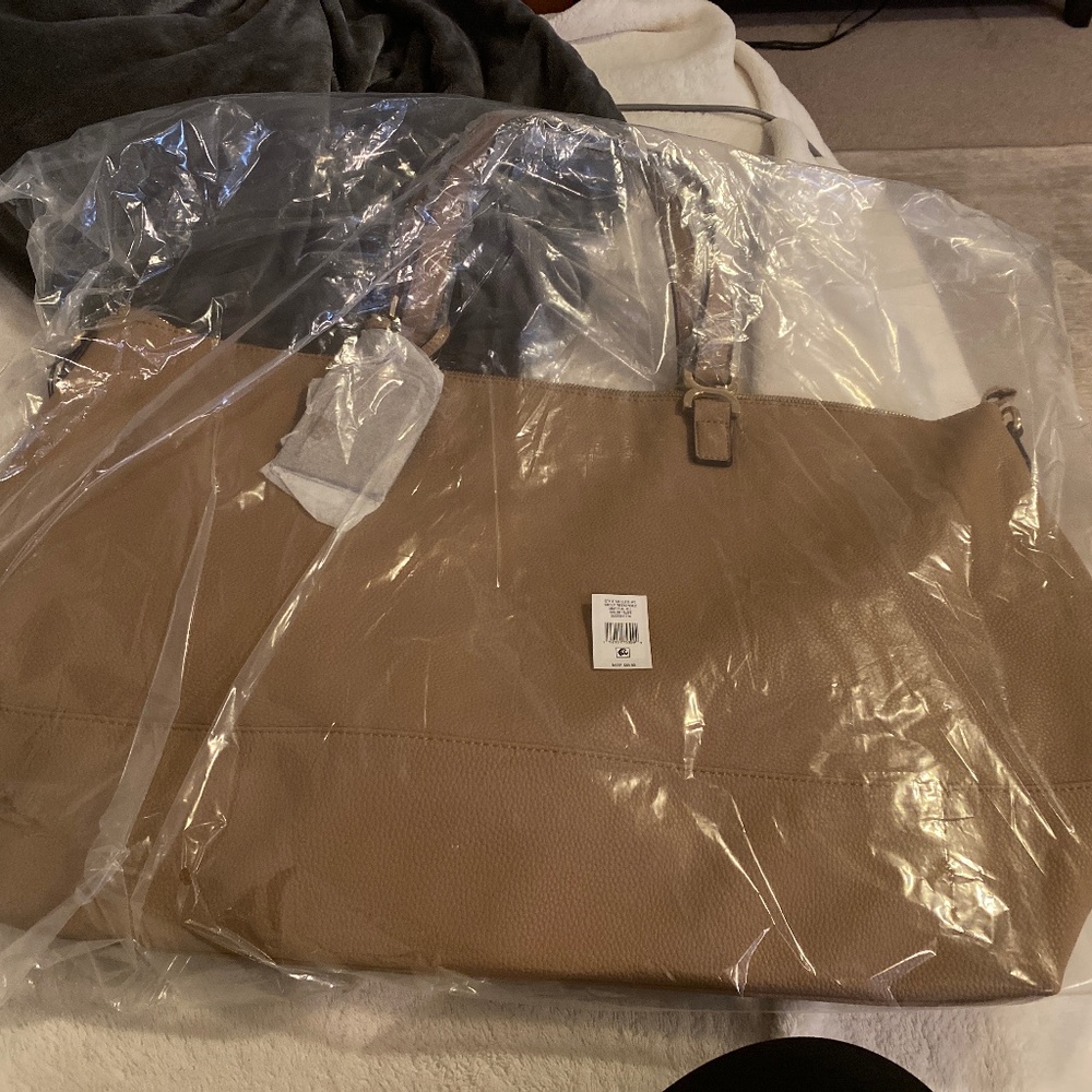 Tan weekender bag!